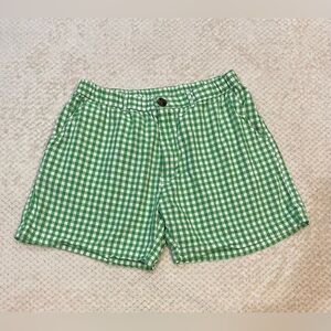 Chubbies 5” Green and White Gingham Shorts Women Size Medium